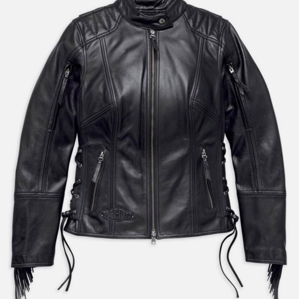 Harley Davidson SMALL Fringed Vented Wings Leather Jacket BNWOT - $400